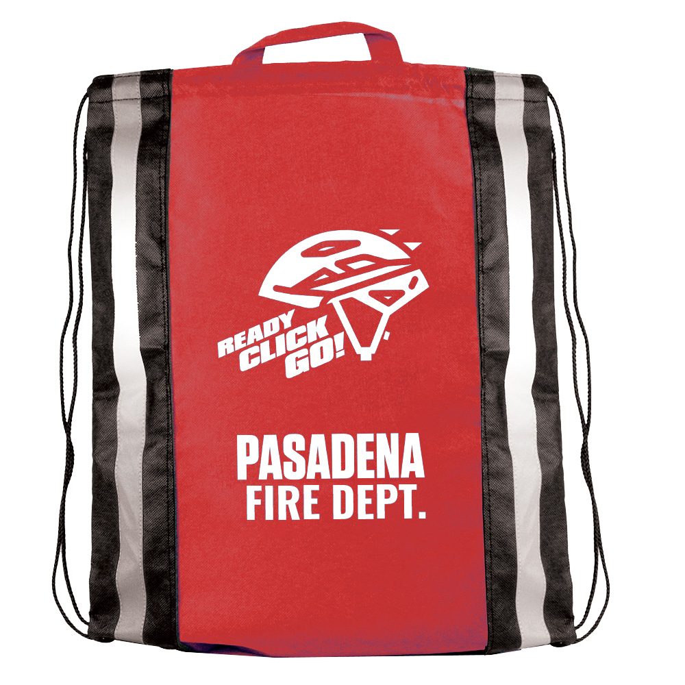 Reflective Drawstring Bike Safety Backpack - FP